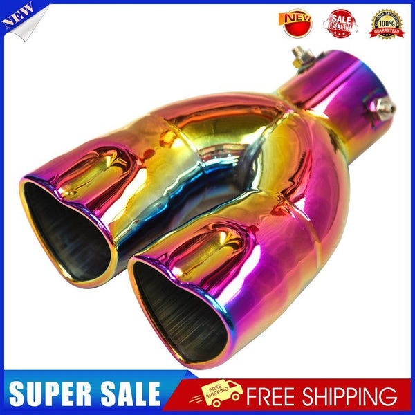 Dual Exhaust Muffler Tip Bolt-on Heart Edge Slant Cut 2.5 inch (Multicolor)