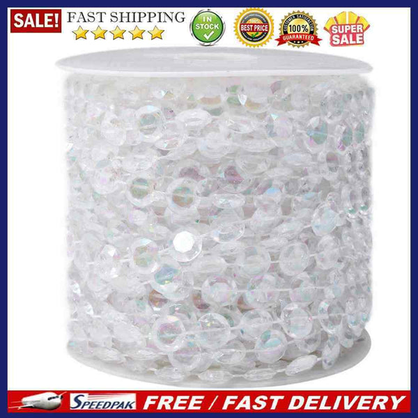 20m/roll Acrylic Crystal Curtain Octagonal Bead Curtains Home Decor (White)