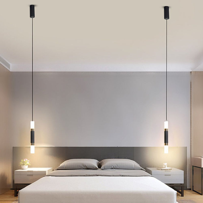 Dining Room Bedside Lamp Modern Style Straight Ceiling Light LED Pendant Lamp