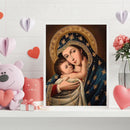 Hand Painted on Canvas DIY Virgin Child Oil Paint By Numbers Drawing Kit Craft