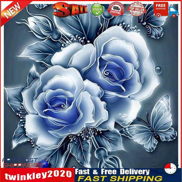 Rose 5D Diamond Painting Embroidery DIY Craft Cross Stitch Home Decor(Blue Newly