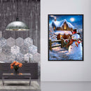5D DIY Diamond Painting Snowman House Rhinestone Kit Full Round Wall Craft