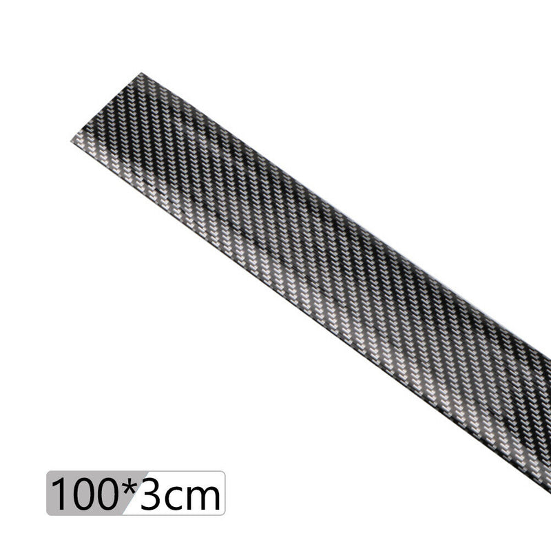 1m Carbon Fiber Look Rubber Car Bumper Lip Door Sill Protector (3cm Black)