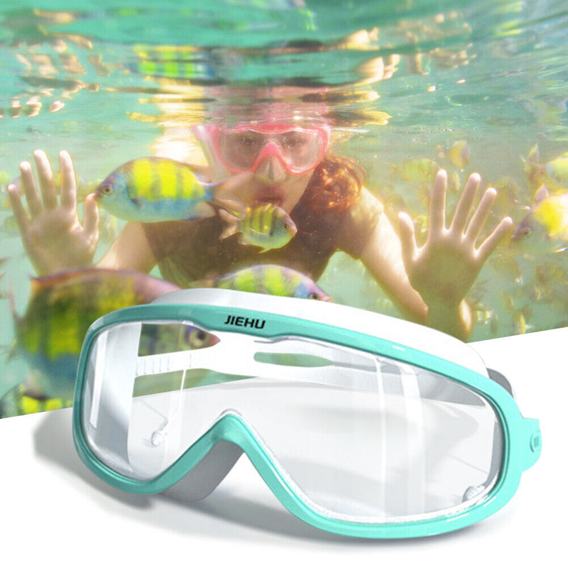 Swimming Glasses Waterproof Anti-fog Adults Diving Goggles (Clear Green)