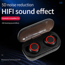 Y50 TWS Earbuds Bluetooth-Compatible Wireless Sport Headphones (Black Red) Newly