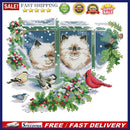 4 Seasons Kitties 2-Strand 14CT Pre Printed Fabric Cross Stitch Kit Home Deco