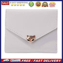 Pure Color Trifold PU Leather Coin Purse Women Simple Card Holder Short Walle