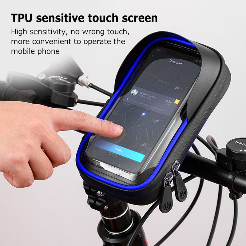 #A Waterproof Touch Screen Bags Bike Head Tube Handlebar Phone Case Holder Pouch