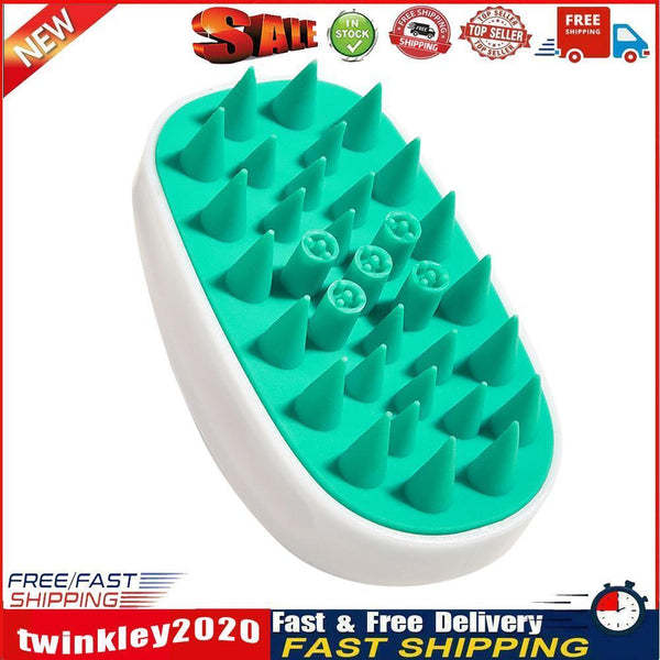 Silicone Head Body Scalp Massage Brush Hair Washing Clean Combs (White) Newly