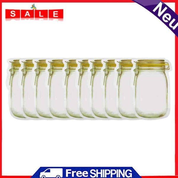 10pcs Reusable Mason Jar Nuts Candy Snacks Sealed Bags Fresh Food Storage Bag