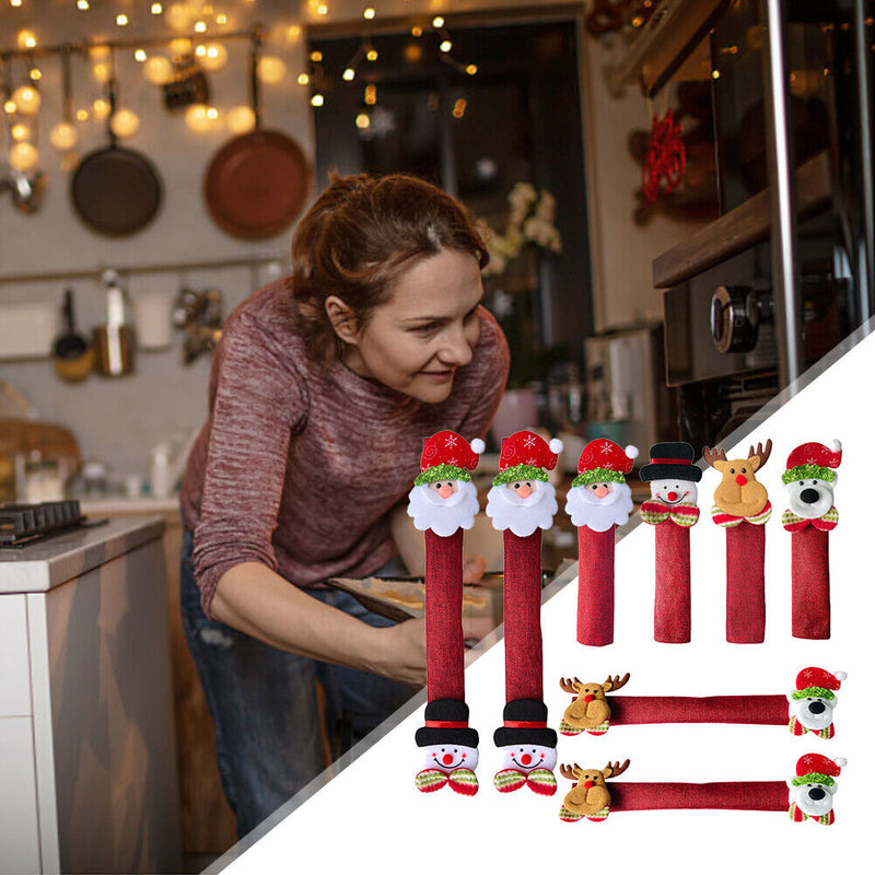 Kitchen Christmas Microwave Oven Gloves with Coasters Heat Resistant Gloves