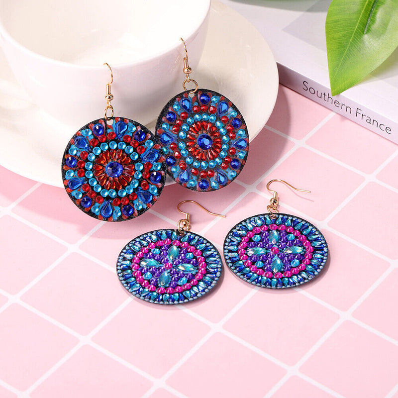 DIY Diamond Painting Mandala Patterns Stud Earrings for Women (RZ005) Newly