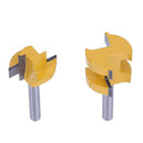2pcs 1/4" Milling Cutter Kit Shank Tongue & Groove Router Bit Set of 3 Tees