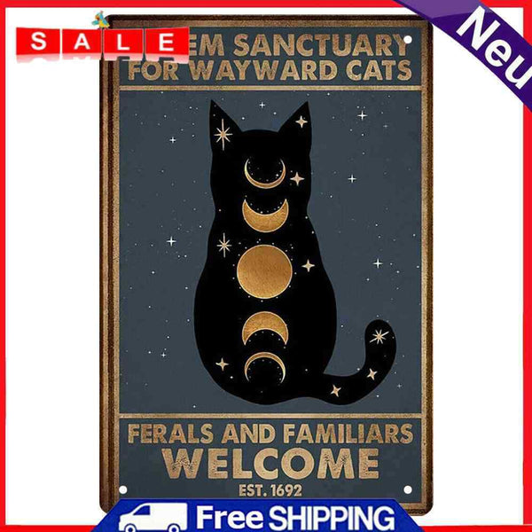 Lunar Eclipse Cat Retro Metal Plate Tin Sign Plate for Bar Pub Club Cafe Crafts