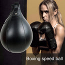 PU Boxing Speed Ball Training Inflatable Punching Pear-Shaped Bag (Black)