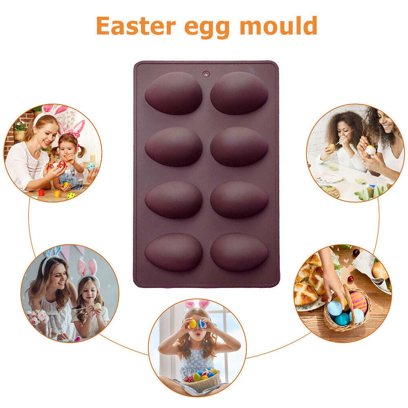 Silicone Baking Molds Easter Eggs Shape Chocolate Muffin Mousse Cake DIY Mo