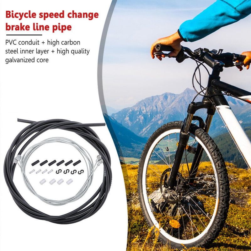 MEROCA Mountain Road Bike Cable Bicycle Brake Inner Wire Tips (Brake Black)