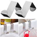 2pcs Door Hook Stainless Steel Kitchen Cabinet Clothes Pothook Hanger Holders