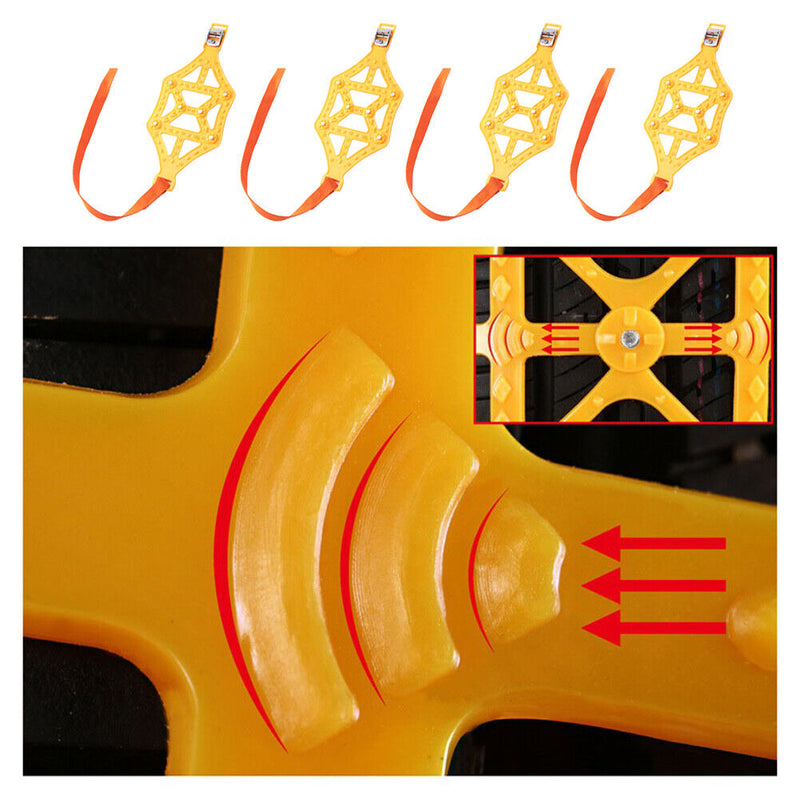 4pcs Car Tire Chains Anti-slip Snow Chains Easy Disassembly Auto Accessories