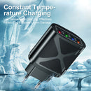 4 Port Luminous USB Mobile Phone Charger Travel Adapter Quick Charge Facility