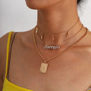 Hip Pop Multi-layer Chain Lock Pendant Necklace Punk Choker Collar Statement