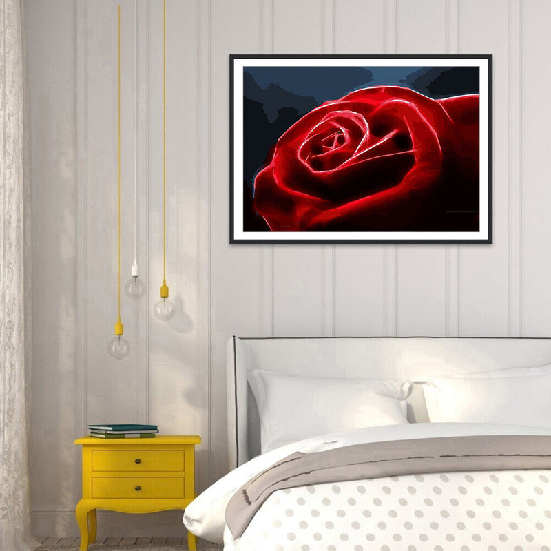 DIY Digital Painting By Numbers Rose Frameless Canvas Picture Home Wall Art