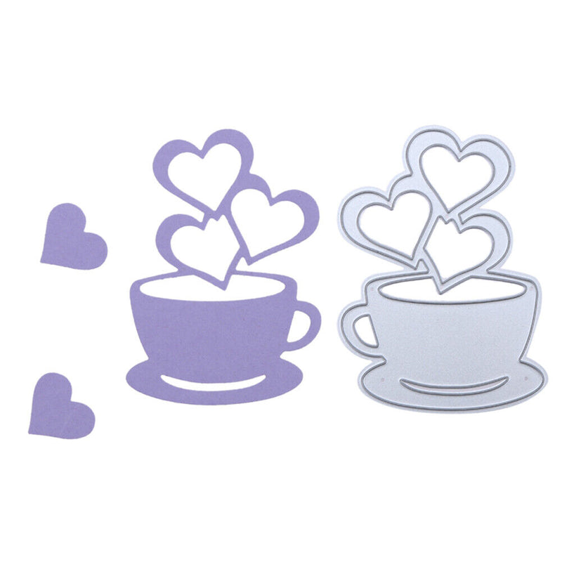 Love Heart Hot Coffee DIY Carbon Steel Cut Die Metal Stencil