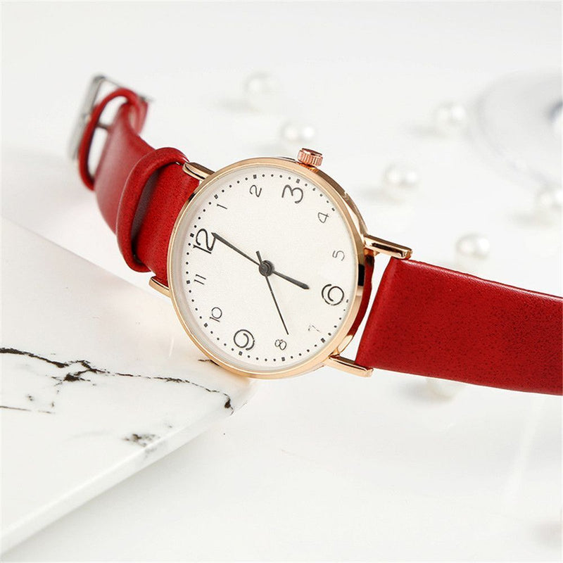 Womens Student Leather Quartz Watch Wristwatches Business Watch Wristband