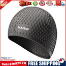 Waterproof Swimming Caps Women Men Silicone Ear Protection Swim Hat (Black)