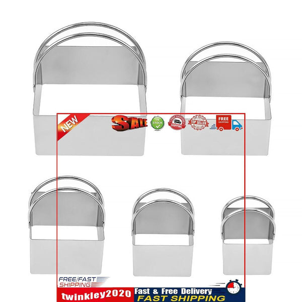 Biscuit Cutter Set 5 Pieces Square Cookies Cutter for Baking with Handle Newly