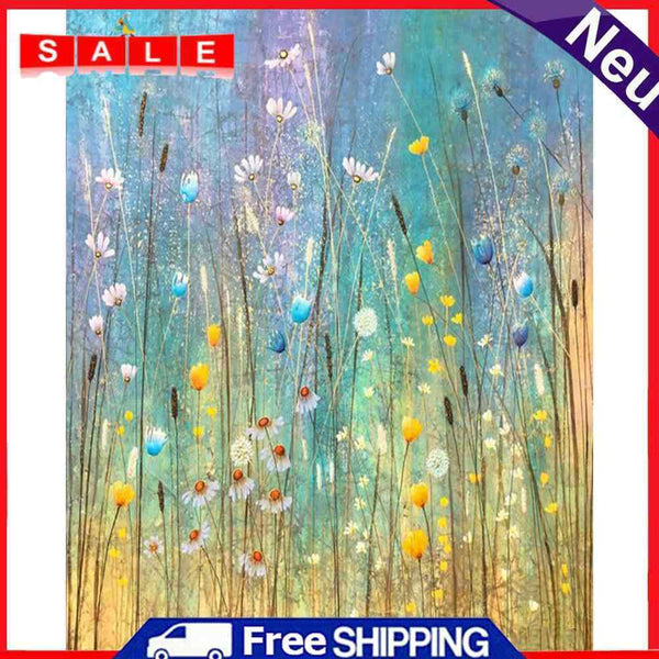 Oil Paint By Numbers Long Stemmed Flowers Hand Painted Drawing DIY Set No Frame
