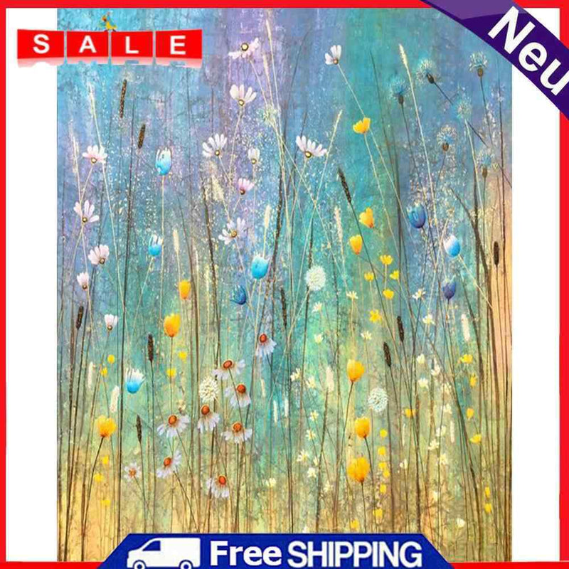 Oil Paint By Numbers Long Stemmed Flowers Hand Painted Drawing DIY Set No Frame