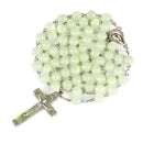 Glow in Dark Rosary Bead Luminous Necklace Jewelry Gift W7E4