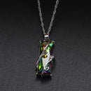 Mosaic Chain Ladies Rainbow Square Zircon Crystal Rhinestone Necklace