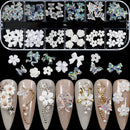 Shaped Nail Art Rhinestones Kit Jelly Bear Shape White Flower Nail Art Charms