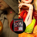 Halloween Big Mouth Tattoo Stickers Waterproof 12 Piece for Arm Face Hand Neck