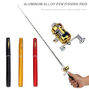 Telescopic Aluminum Mini Pocket Fishing Rod Pole w/ Reel Wheel Fishing Tackle