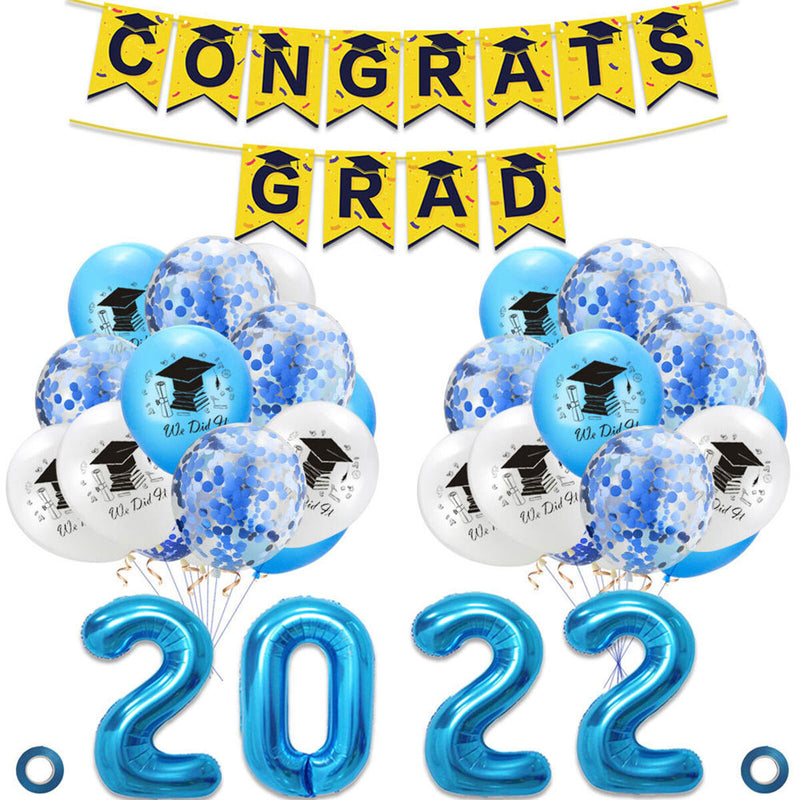 2022 Graduation Balloon Kit - Hanging Banner Grad Party Decorations (C) Newly