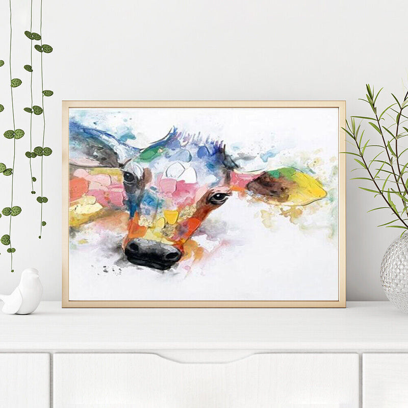 DIY Painting By Numbers Color Cattle Picture Oil Hand Painted Artwork Kit