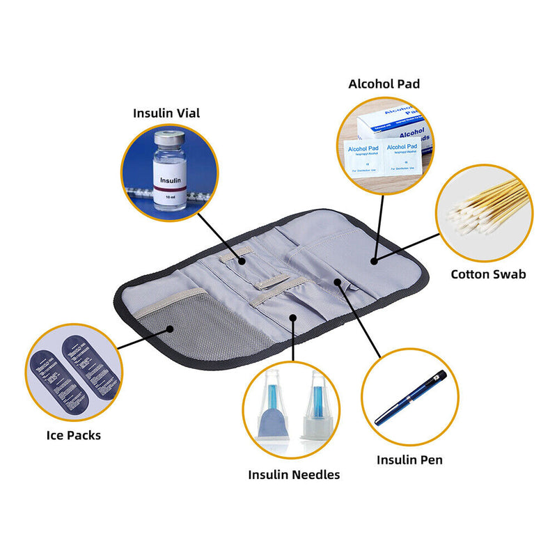 Medicine Drug Cooler Freezer Pocket Insulin Insulation Storage Bag Mini Ice