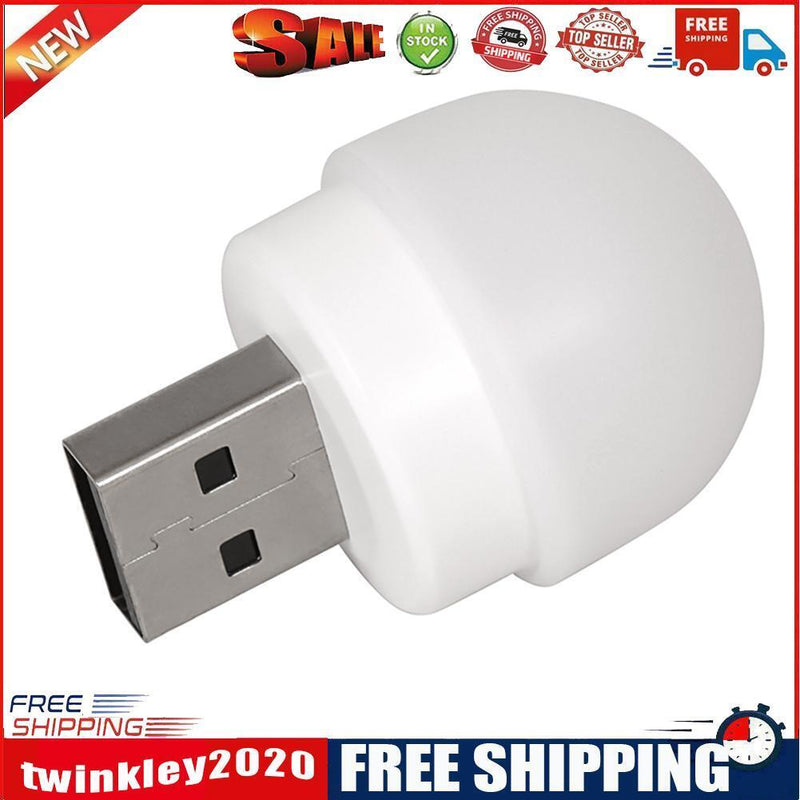 USB Plug Lamp Computer Mobile Power Charging USB Night Light (1pc-Warm)