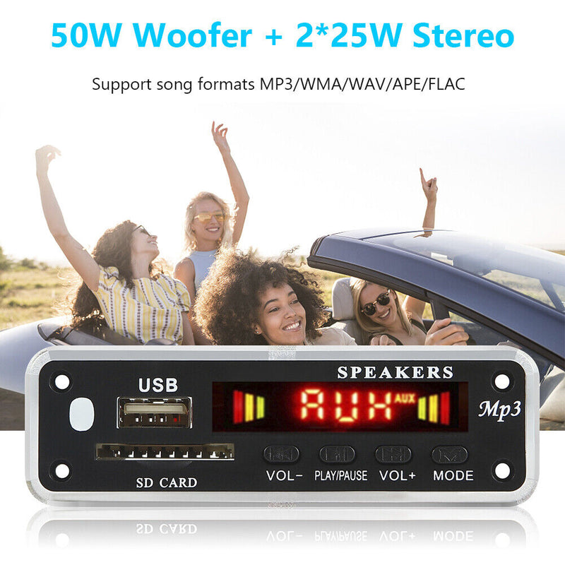 2 X 25W Stereo USB TF FM Radio Module Handsfree Bluetooth-compatible 5.0 for Car