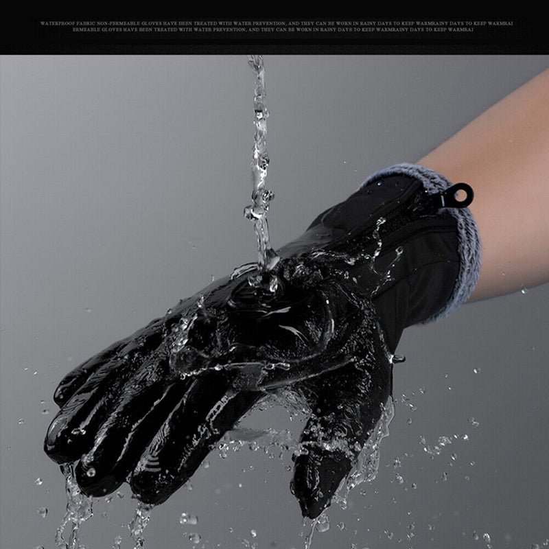 1 Pair Winter Anti-Brief Bike Cycling Fleece Gloves Windproof Full Finger Center