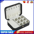 Velvet Jewelry Box Portable Necklace Earrings Organizer with Lock (Black)