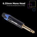 6.35mm Mono Connector 1/4 Inch Male Plug DIY Cable Connector for Electric Gui