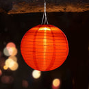 8 inch LED Round Solar Lantern Waterproof Pendant for Garden Decor (Red)