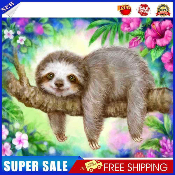 DIY Handpainted Sloth Oil Paint by Numbers Picture Drawing Craft Kit Artwork