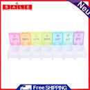 7 Day Weekly Rainbow Pill Medicine Storage Dispenser Box Tablet Button Holder