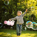 Kids Bubble Guns 12-Holes Electric Bubble Machine (Pink Battery Charge)