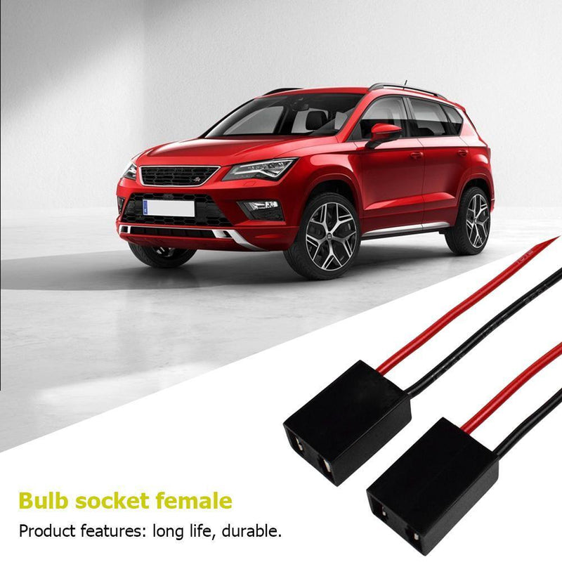 2x H7 Bulb Socket Wiring Harness Headlight Fog Lamp Female Connector Pig Tail